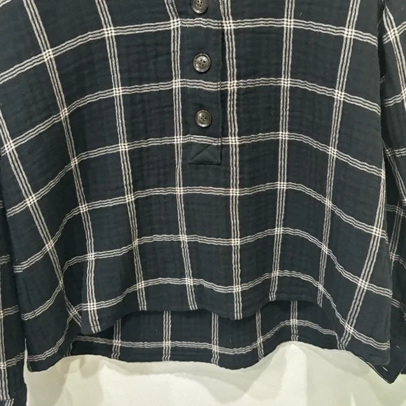 Madewell Windowpane Lightspun Evert Top Women’s Size Small - Picture 6 of 12